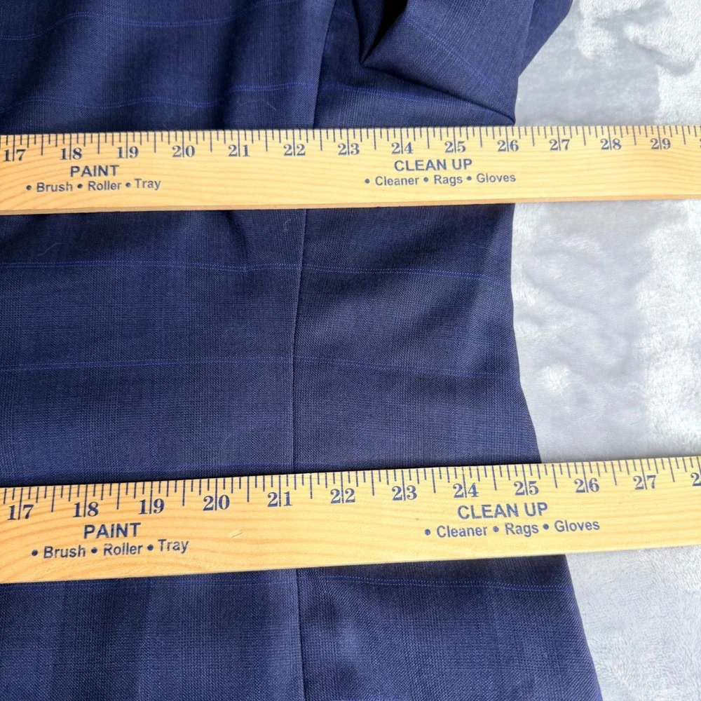 Lauren Ralph Lauren Mens Blue Plaid Wool Blend Natural Stretch Blazer Size 50R